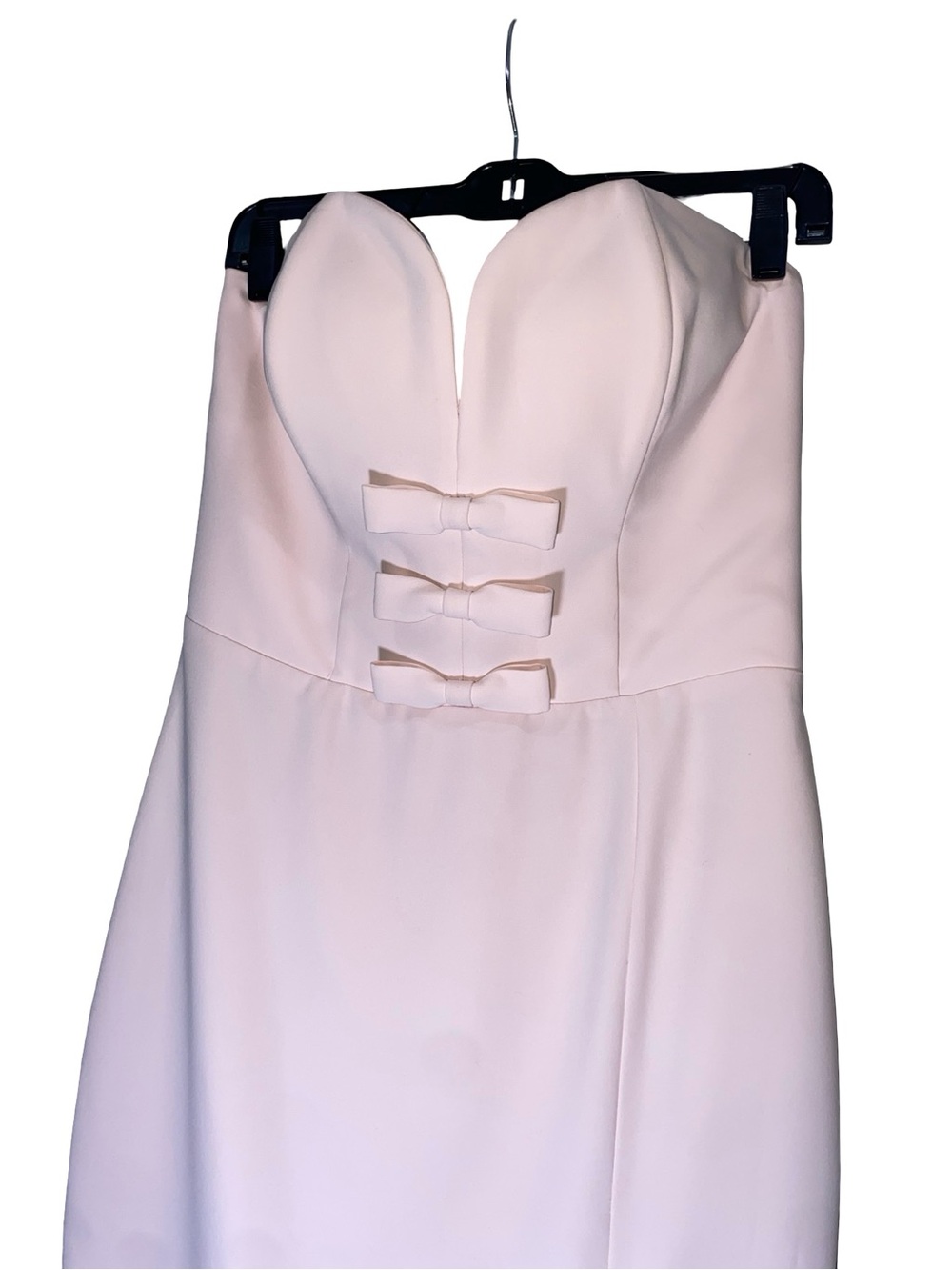 Amanda Uprichard Joslynne Strapless Blush Pink Bow-Front Sheath Dress - Picture 3 of 7